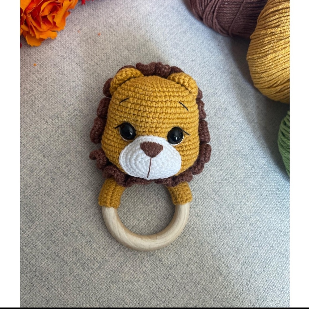 ‼️Crochet/Handmade Lion Rattle Toy for kids‼️